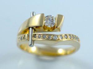 Custom Omori Ring Design with round diamond.