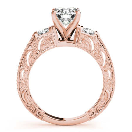 Vintage Rose Gold Engagment Ring - Omori Diamonds inc.