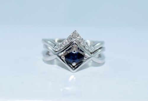 custom sapphire omori winnipeg engagement ring diamond