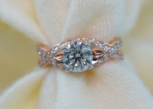 rose gold diamond engagement ring in winnipeg