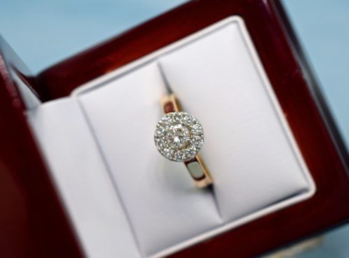 custom halo engagement ring