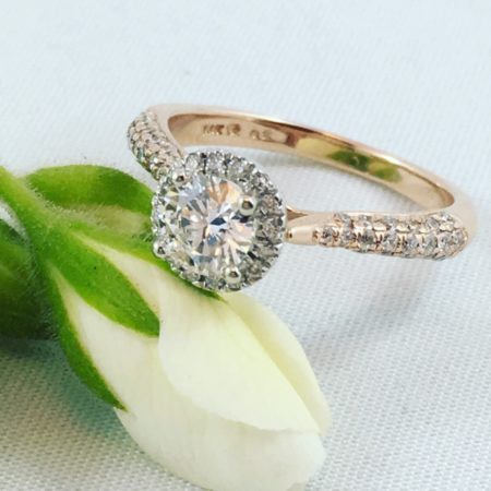 halo rose gold engagement rings in winnipeg