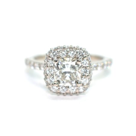 cushion halo engagement ring