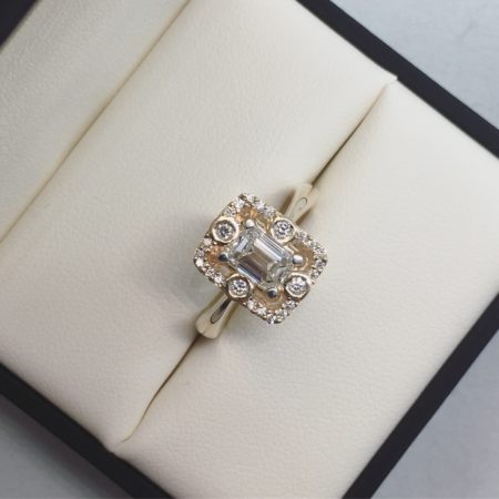 custom emerald cut diamond engagement ring