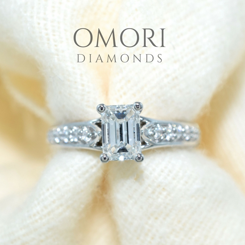 Emily-Emerald Cut Solitaire Diamond Engagement Ring Set in White Gold –  York Jewellers AU