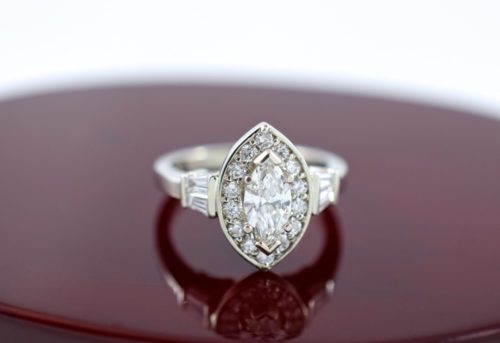 marquise diamond halo engagement rings