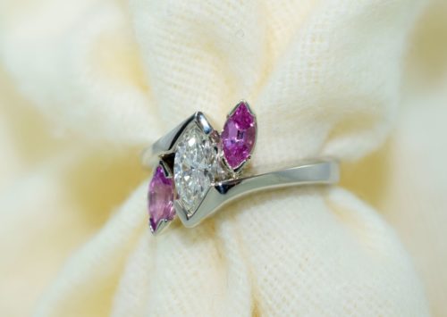 pink sapphire and diamond engagement ring