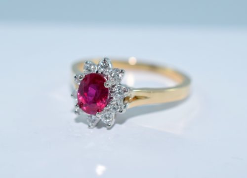 ruby yellow gold engagement ring