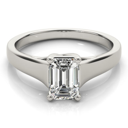 solitaire emerald cut engagement rings