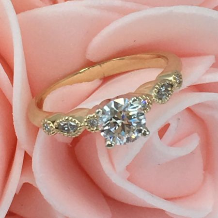 yellow gold custom made engagement ring winnipeg