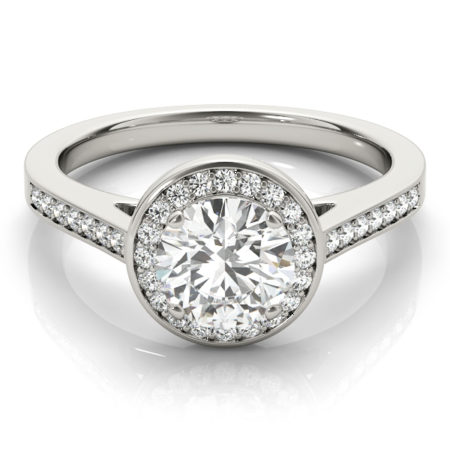 halo moissanite engagement ring