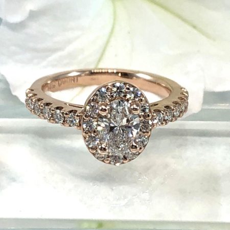 rose gold oval diamond engagement ring