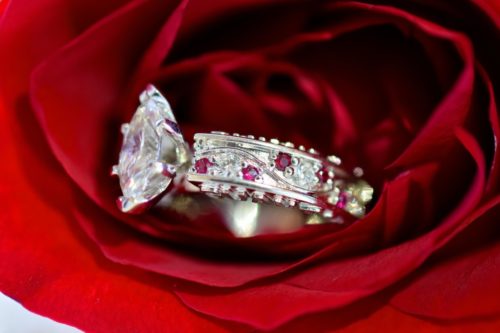 ruby and diamond engagement ring