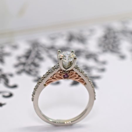 rose and white gold engagement rings