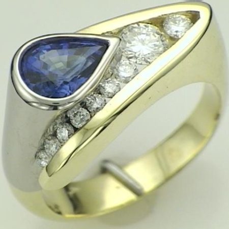 yellow gold sapphire custom ring