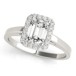 emerald cut halo engagement ring