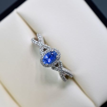 infinity sapphire and diamond engagement rings