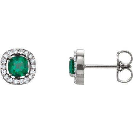 emerald halo earrings