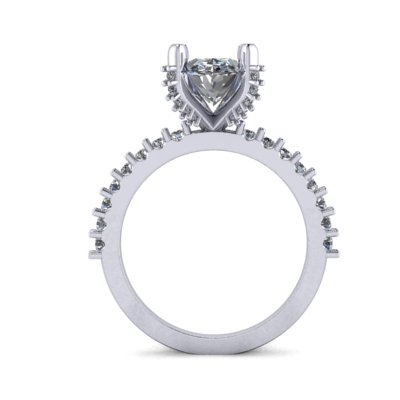 side image of oval engagement ring
