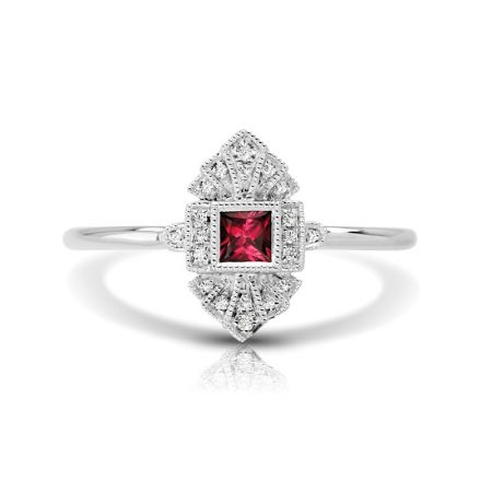 princess cut ruby engagement ring