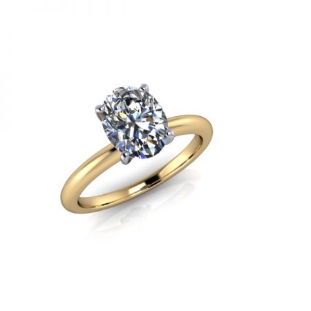 yellow gold oval solitatire engagement ring
