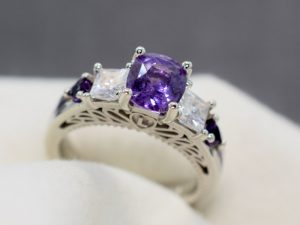 purple sapphire antique engagement ring winnipeg