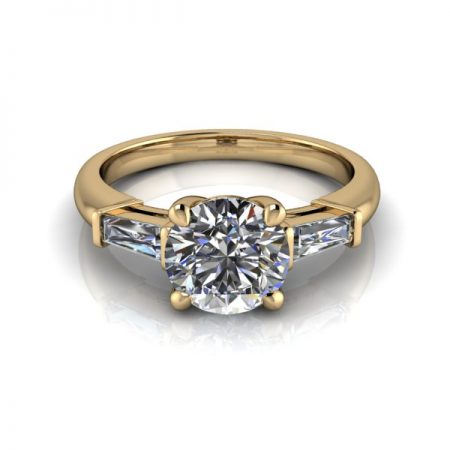 three stone baguette engagement ring