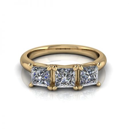 three stone princess cut diamond engagement ring