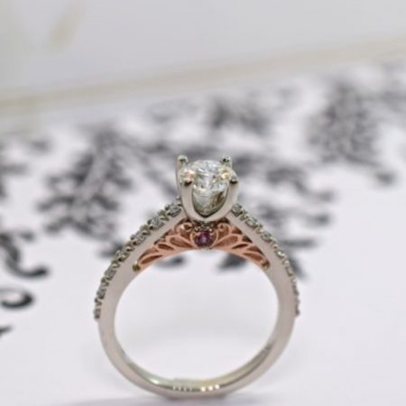 Rose Gold Sapphire Antique Engagement Ring