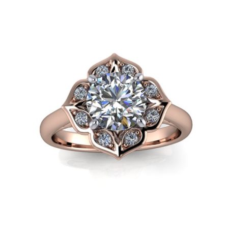 1 ct approx floral vintage engagement ring in rose gold