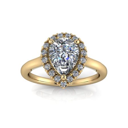 1 ct approx halo ring in yellow gold