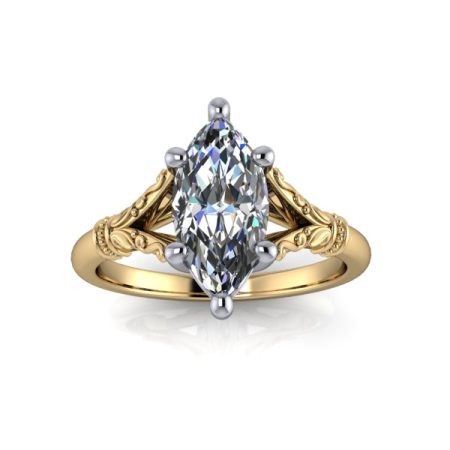 1 ct approx marquise vintage engagement ring in yellow gold