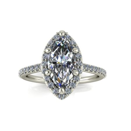 1 ct marquise halo white gold