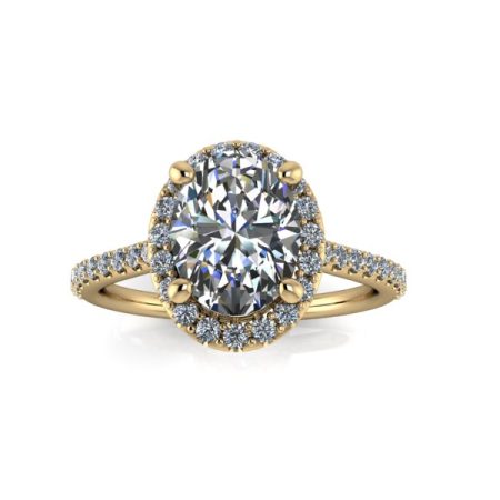 1.25 ct approx halo engagement ring in yellow gold