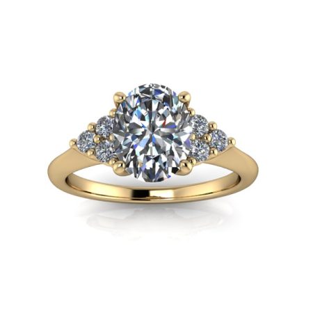 1.25 ct approx multi-stone engagement ring in yellow gold