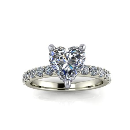 1.25 ct approx side stone ring in white gold