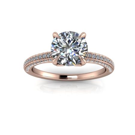 1.25 ct approx diamond band engagement ring in rose gold