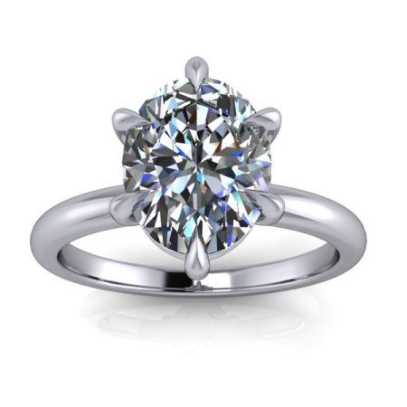 1.5 ct approx six-prong solitaire in white gold