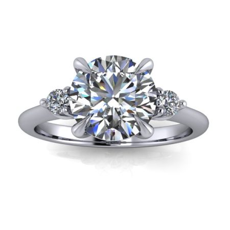 1.5 ct approx three-stone engagement ring in white gold