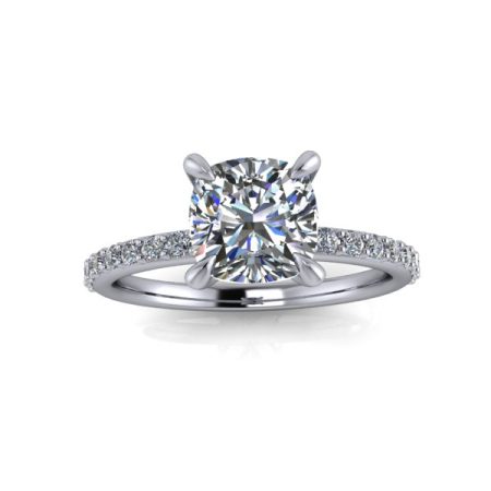 1.5 ct white gold sidestone engagement ring