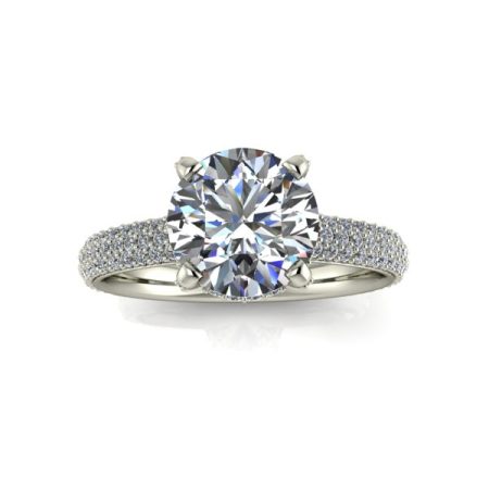 1.75 ct approx multi row side stone ring in platinum