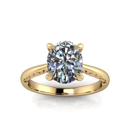 1.75 ct approx oval vintage engagement ring in yellow gold