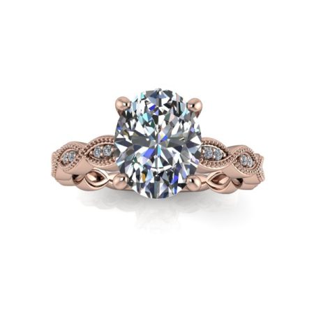 1.75 ct approx vintage oval engagement ring in rose gold