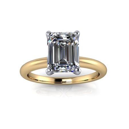 1.75 ct approx emerald cut solitaire engagement ring in yellow gold