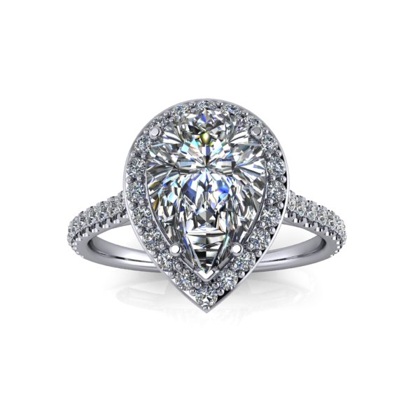 1.75 ct approx halo engagement ring in white gold