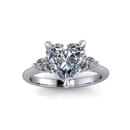 2 ct approx three stone ring in white gold