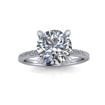 2 ct sidestone white gold