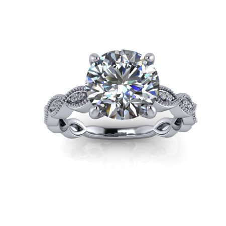 2 ct approx vintage-style engagement ring in white gold