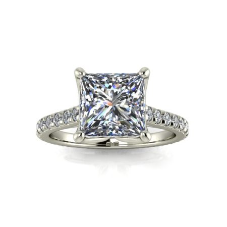 2.25 ct approx side stone ring in platinum