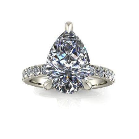 2.75 ct approx side-stone ring in platinum